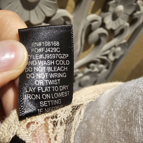 Full Tilt L Lace Champagne Top Feminine Whimsy Vintage Fairy Sheer Romantic Boho - Picture 4 of 11